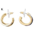 Lauren by Ralph Lauren 2 Tone Twisted Hoop Earrings